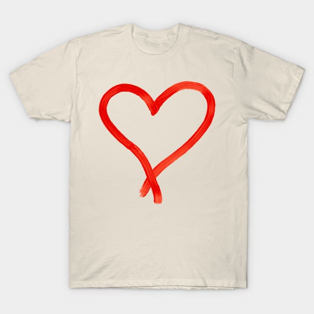 Red Lipstick Heart T-Shirt by faiiryliite